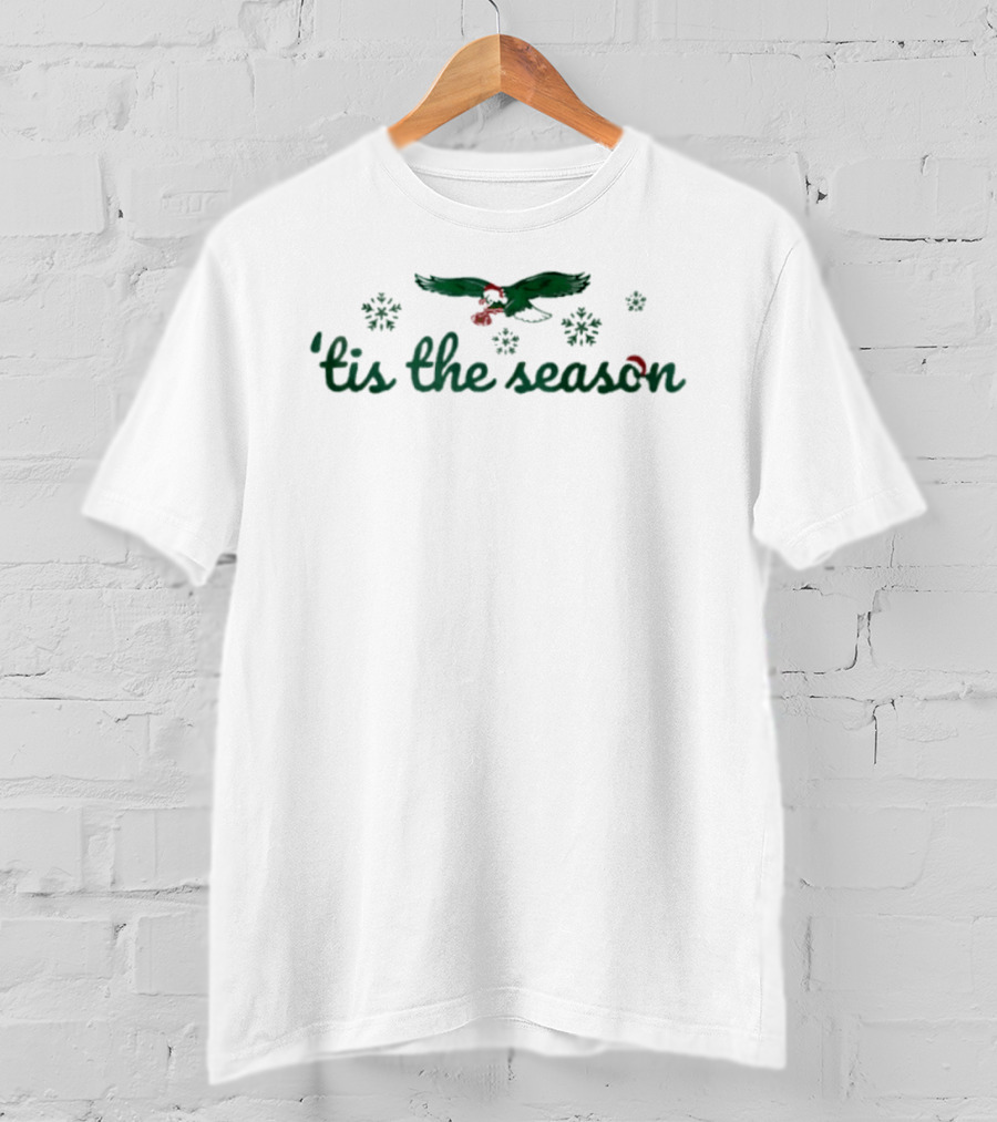 Philadelphia Eagles 'Tis The Season Christmas Football Snowflakes T-Shirt