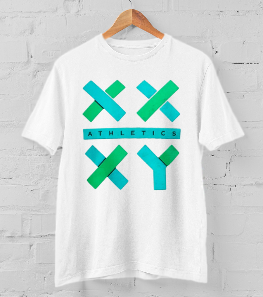 XXXY Athletics Classic Design With Bold Green And Blue X T-Shirt