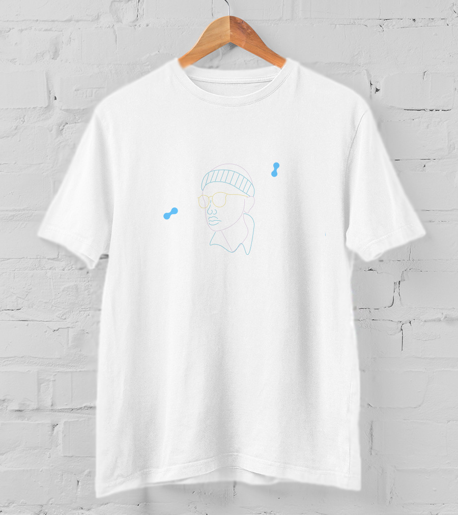 Mactus Line Art Style With Geometric Shapes And Minimalist T-Shirt