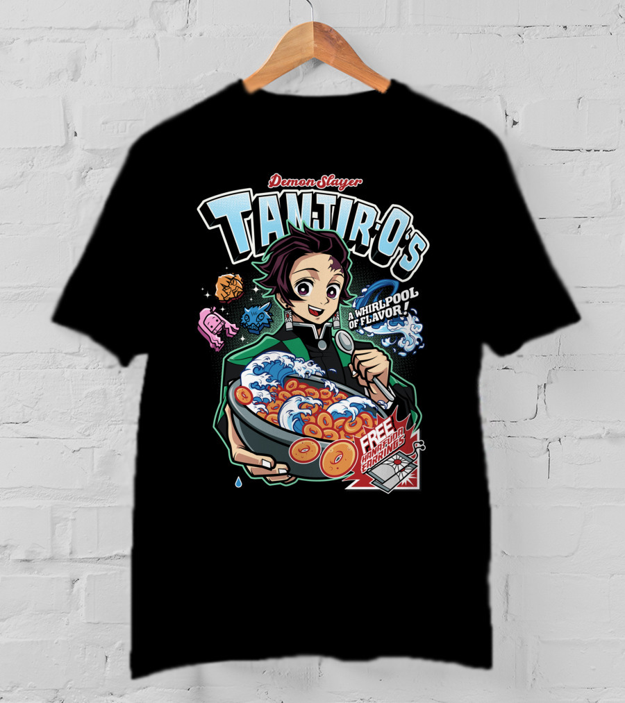Demon Slayer Tanjiro Kamado A Whirlpool Of Flavor Free Nezuko Charms T-Shirt