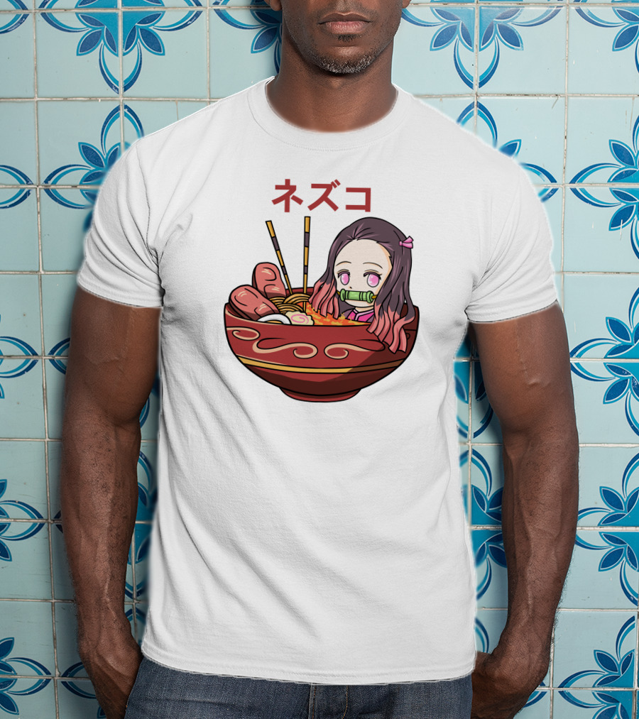 Nezuko Ramen Bowl Kimetsu No Yaiba Demon Slayer Character T-Shirt