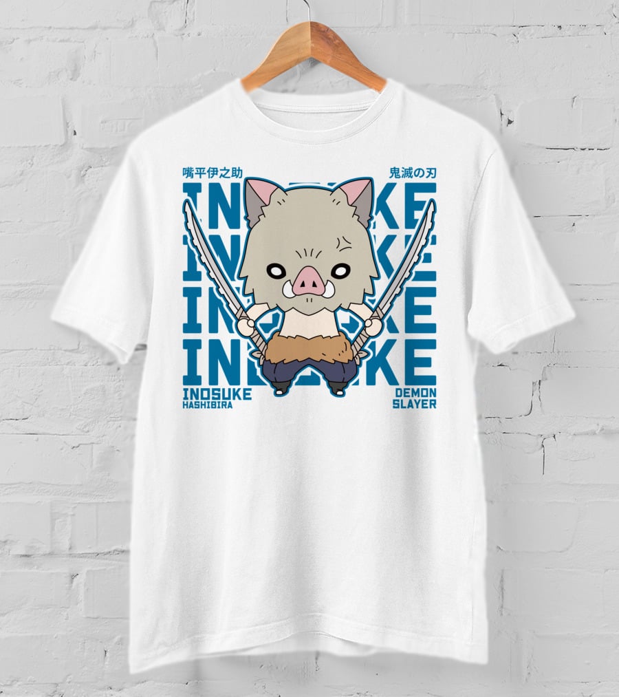 Inosuke Hashibira Demon Slayer Kimetsu No Yaiba Dual Swords T-Shirt