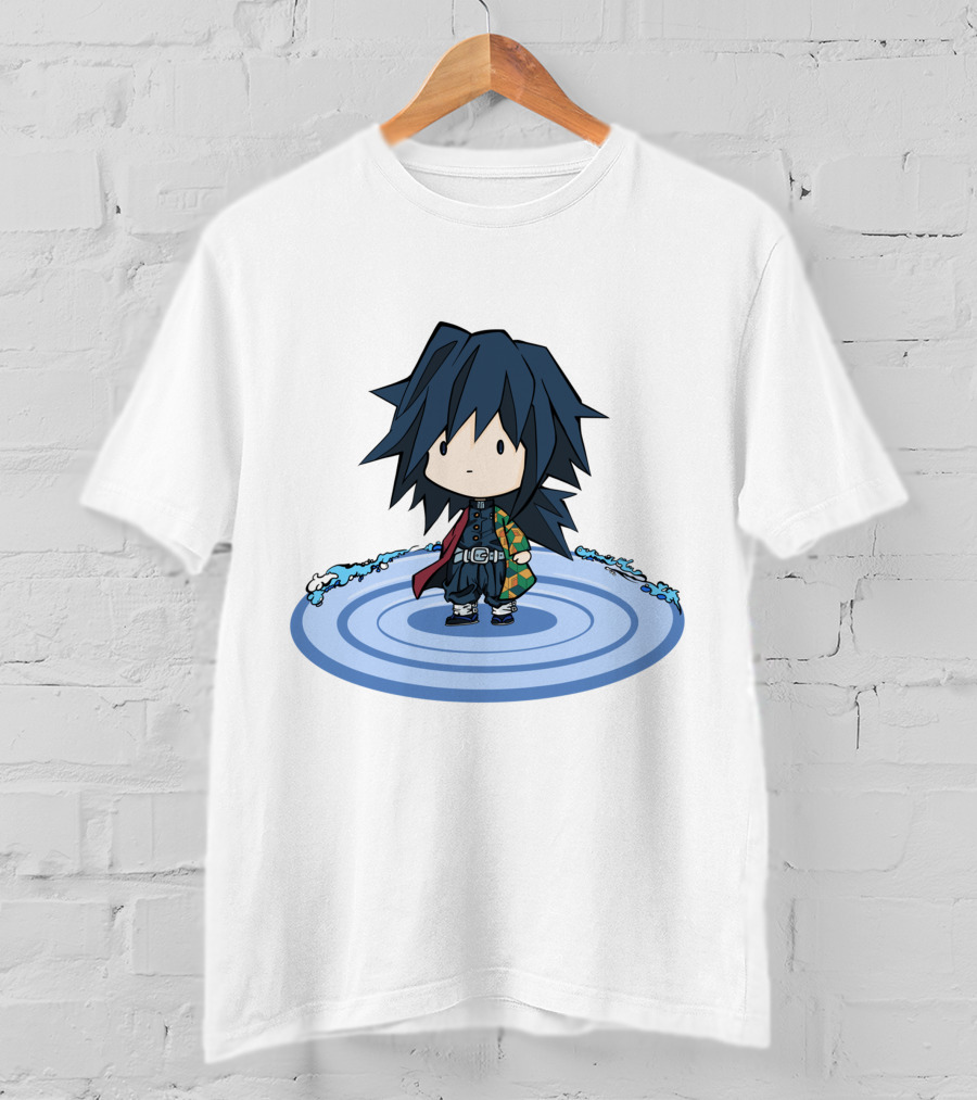 Giyu Tomioka Chibi Character Water Circle Kimetsu No Yaiba Demon Slayer T-Shirt