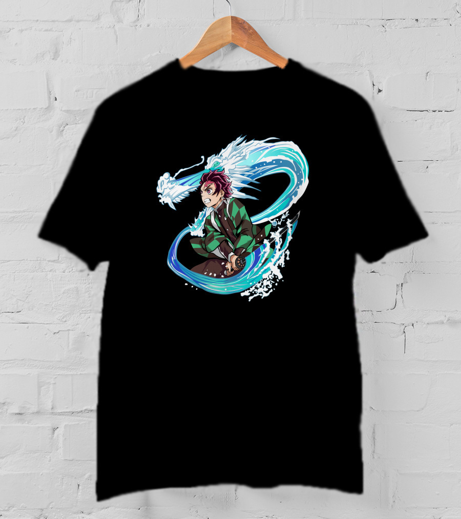 Demon Slayer Kimetsu No Yaiba Tanjiro Kamado Water Breathing Technique Dragon Wave T-Shirt