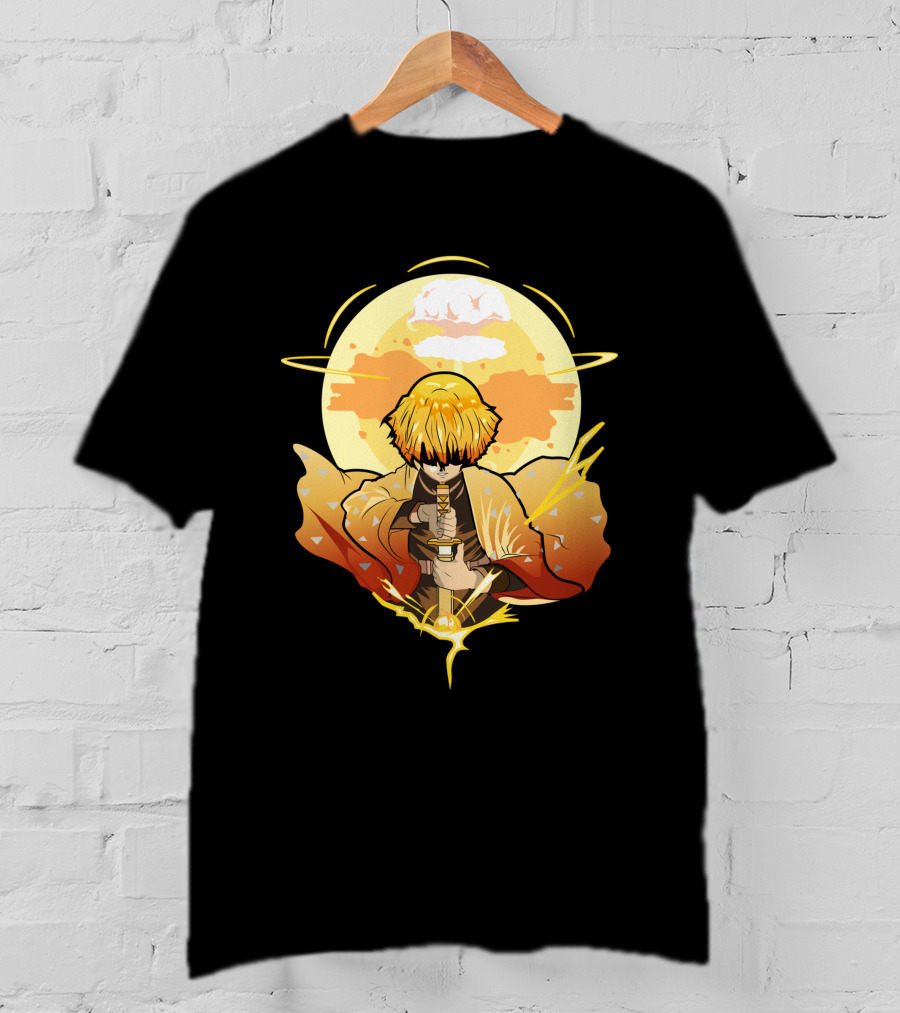 Demon Slayer Kimetsu No Yaiba Zenitsu Thunder Breathing Lightning Style Aura T-Shirt