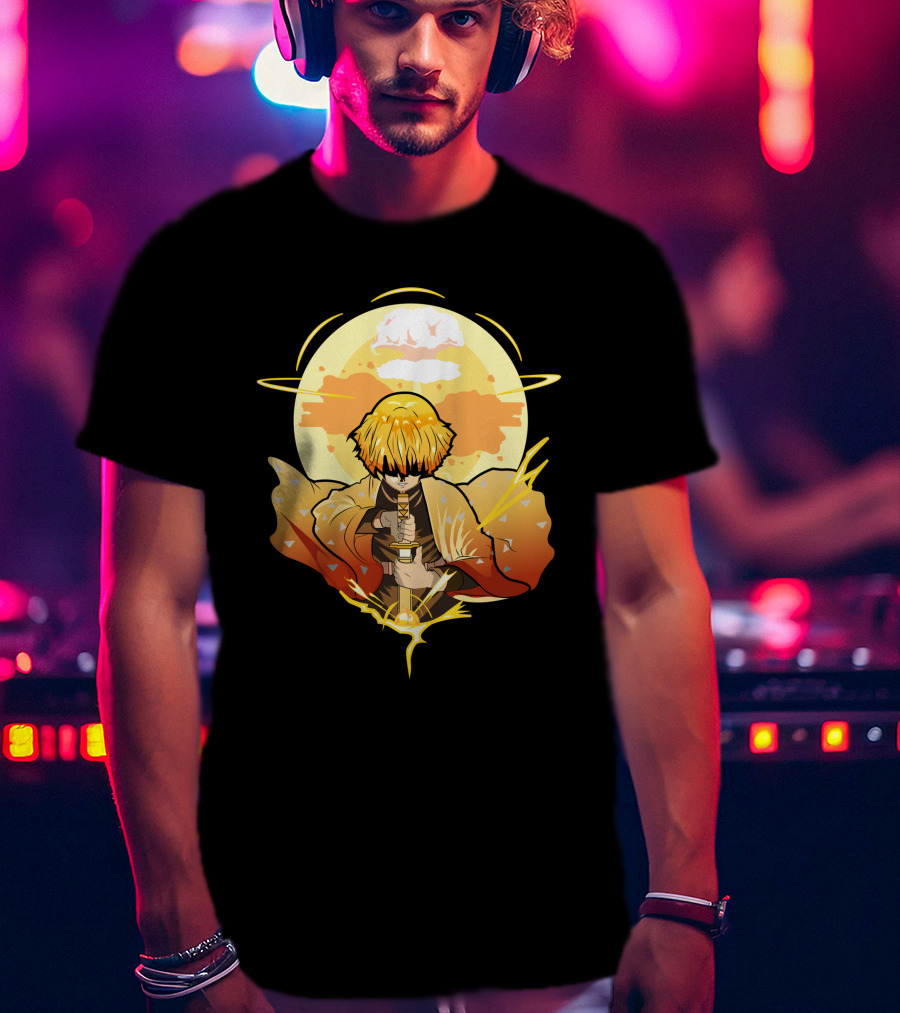 Demon Slayer Kimetsu No Yaiba Zenitsu Thunder Breathing Lightning Style Aura T-Shirt
