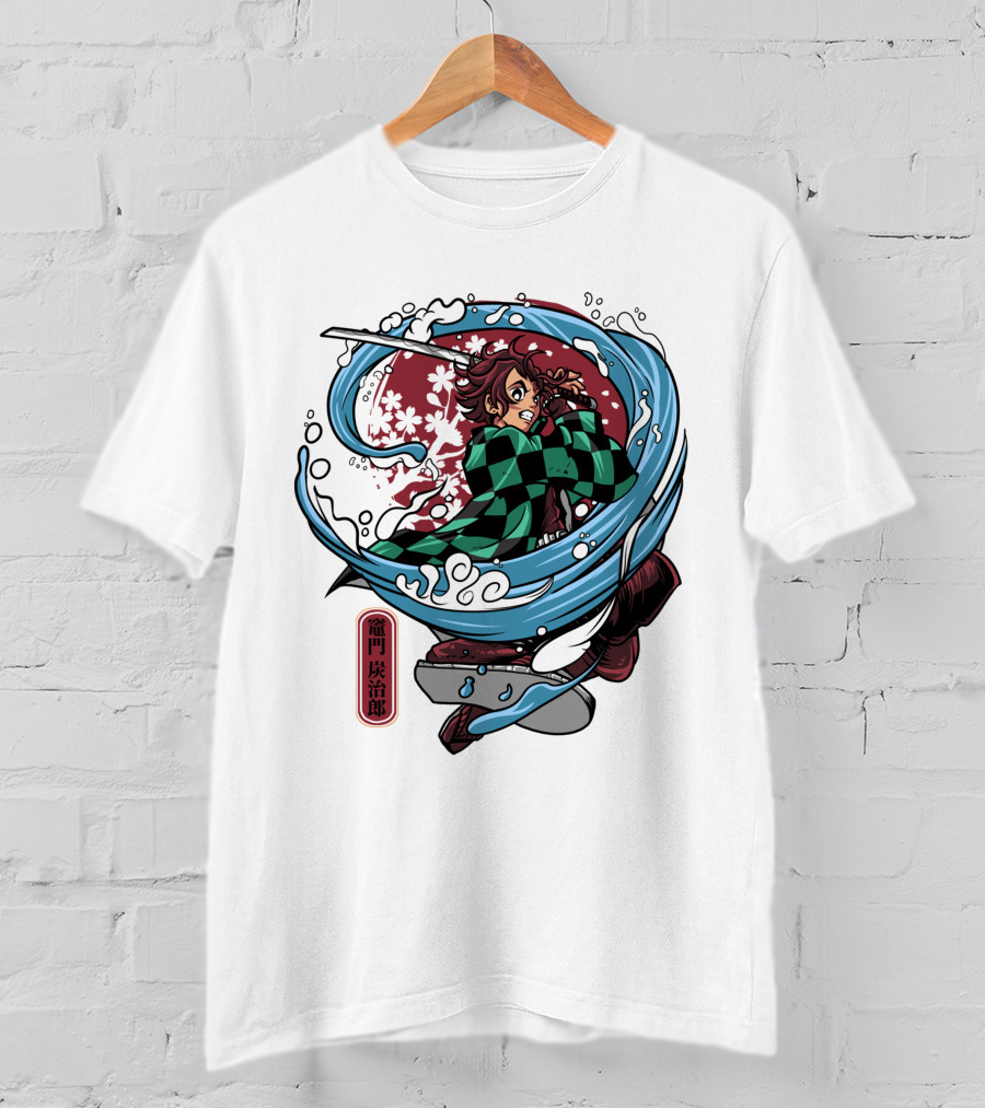 Demon Slayer Kimetsu No Yaiba Tanjiro Kamado Water Breathing Technique T-Shirt