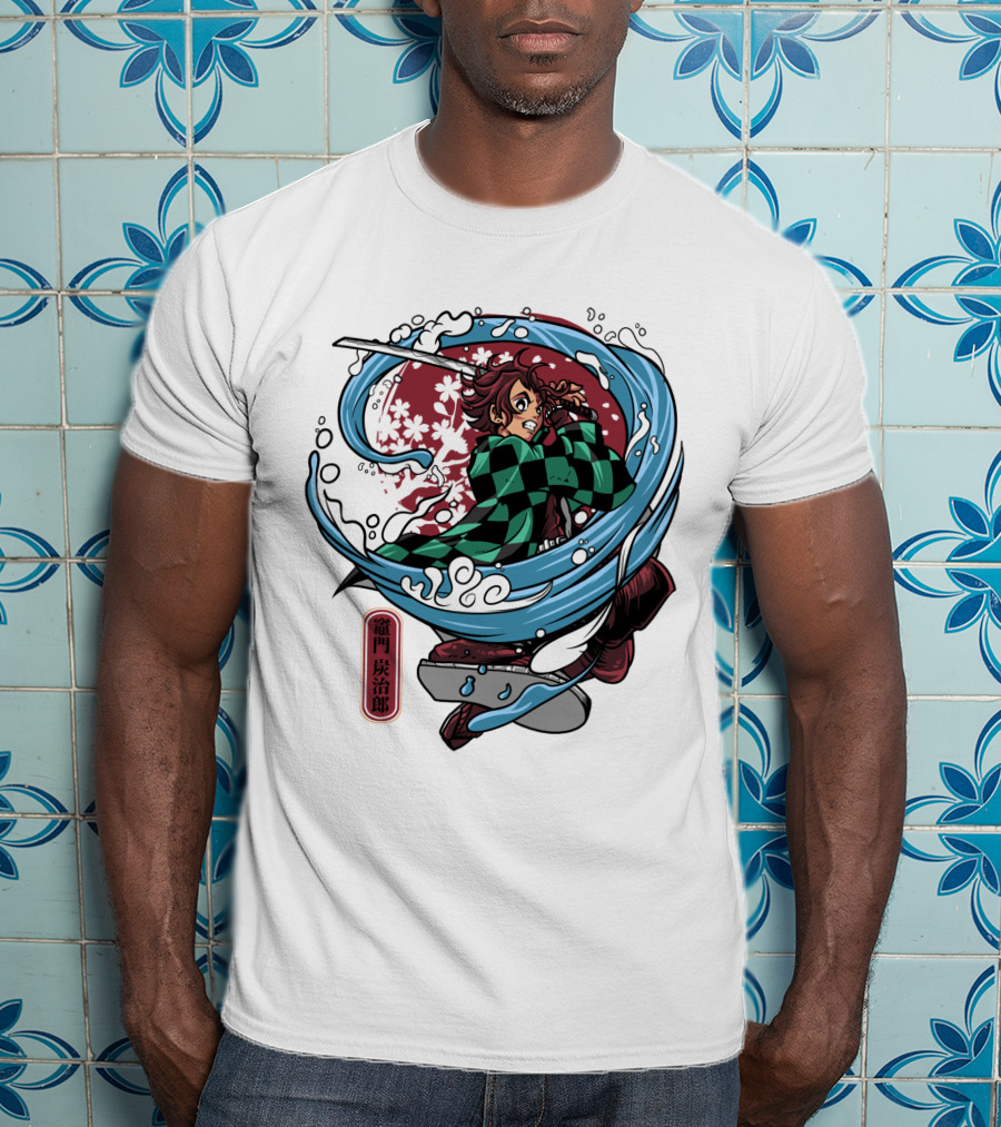 Demon Slayer Kimetsu No Yaiba Tanjiro Kamado Water Breathing Technique T-Shirt