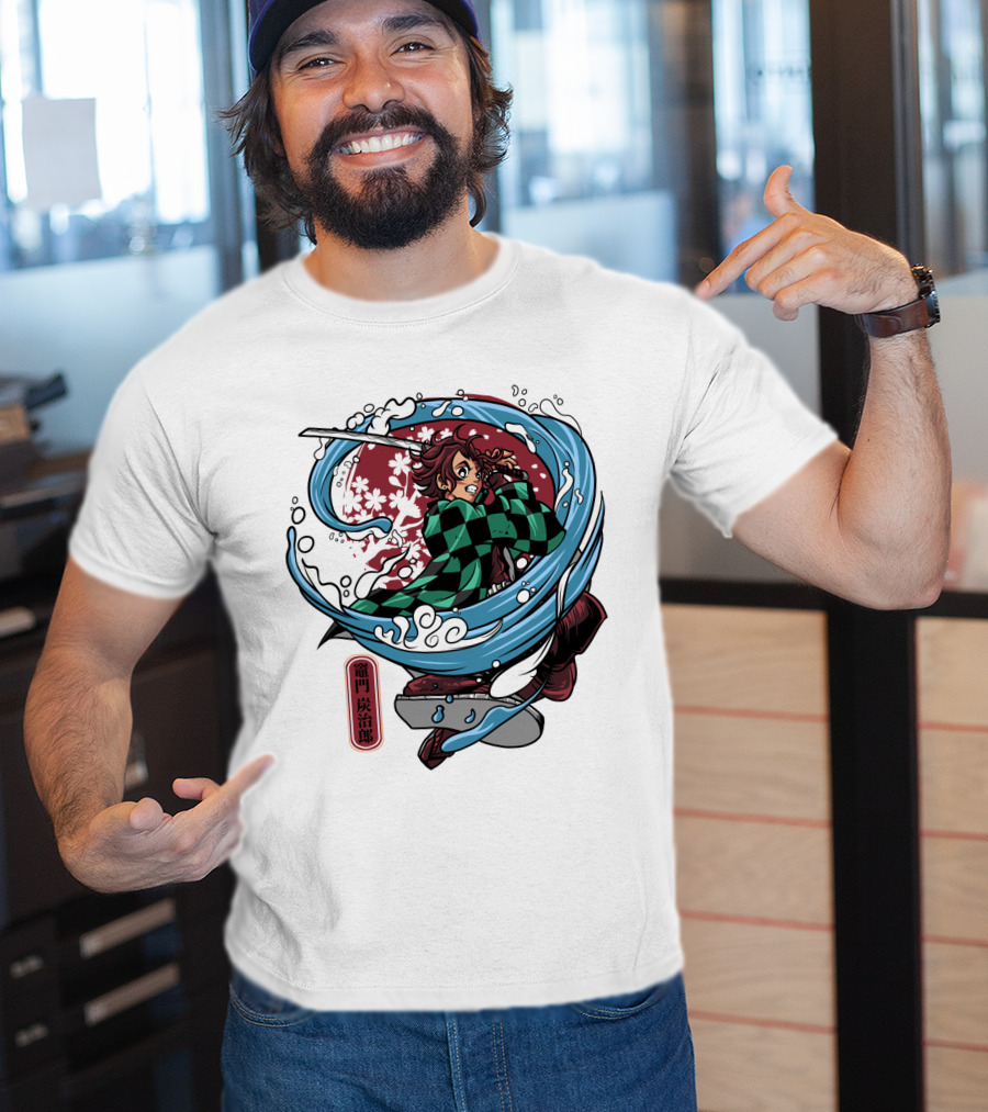 Demon Slayer Kimetsu No Yaiba Tanjiro Kamado Water Breathing Technique T-Shirt