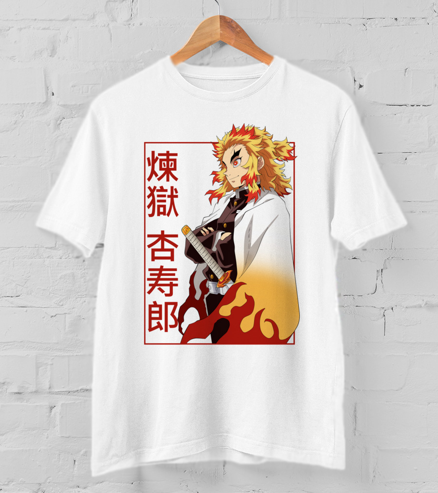Demon Slayer Kimetsu No Yaiba Rengoku Kyojuro Flame Hashira T-Shirt
