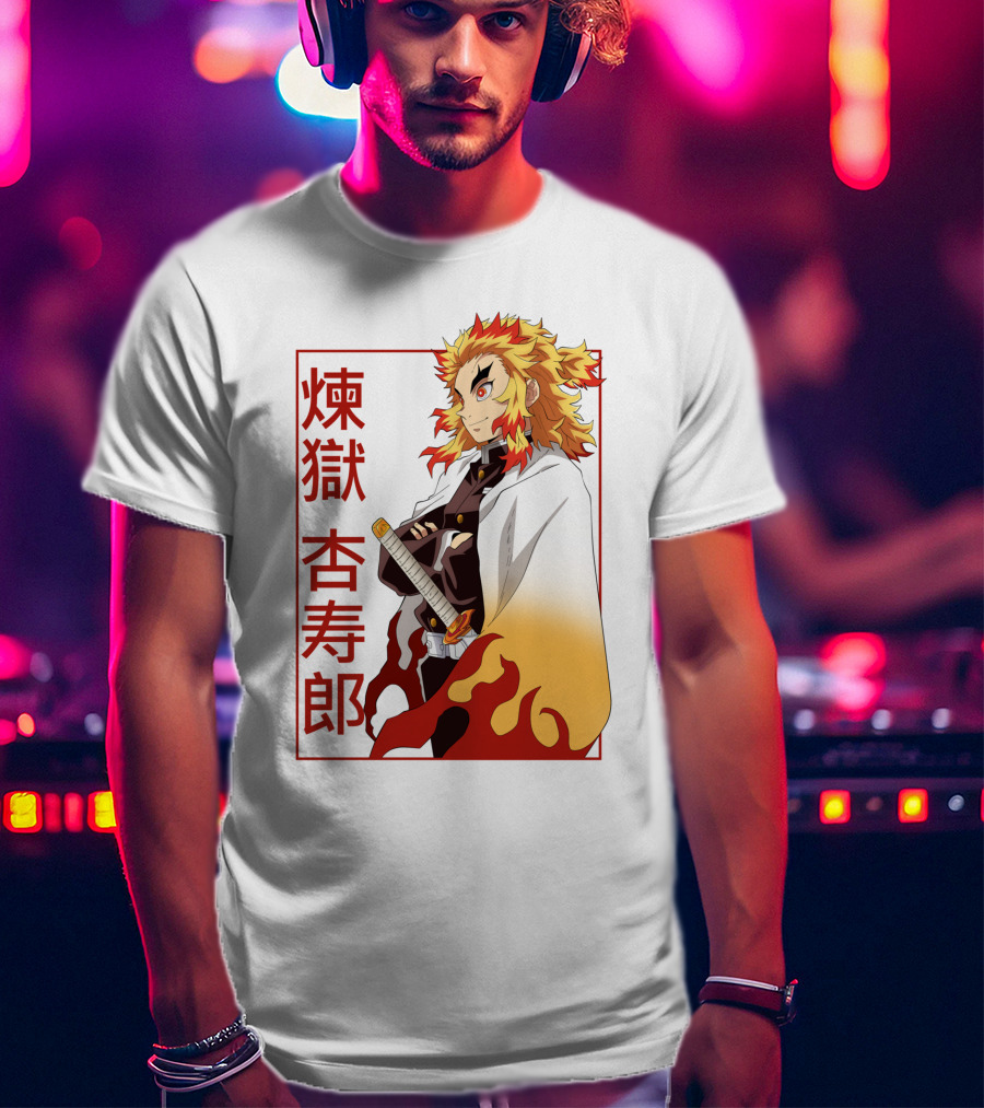 Demon Slayer Kimetsu No Yaiba Rengoku Kyojuro Flame Hashira T-Shirt