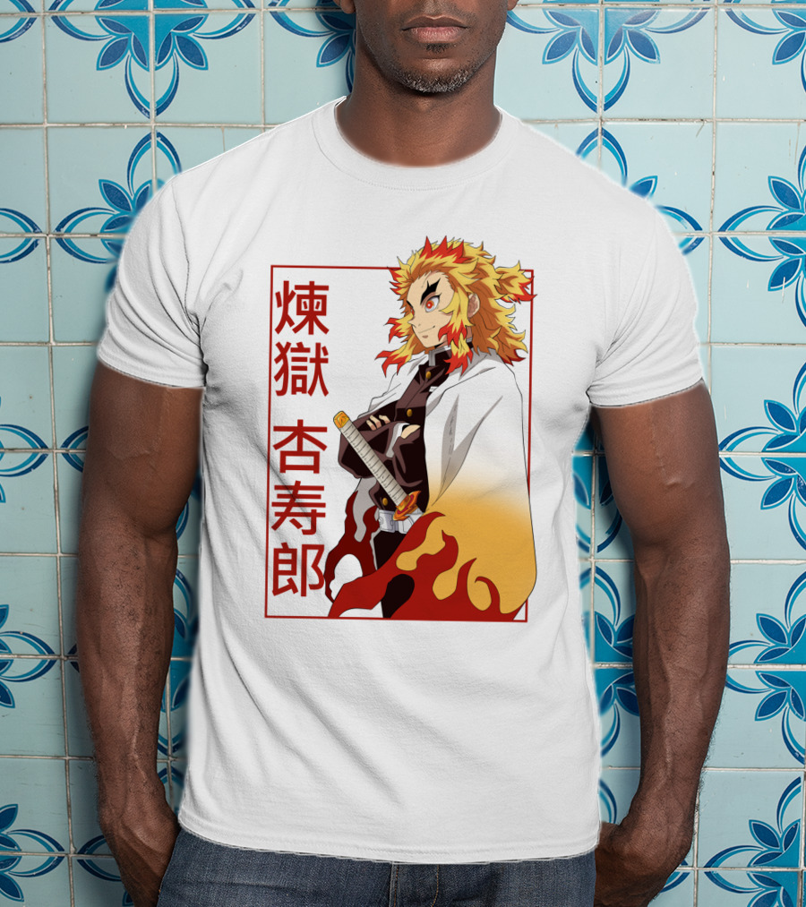 Demon Slayer Kimetsu No Yaiba Rengoku Kyojuro Flame Hashira T-Shirt