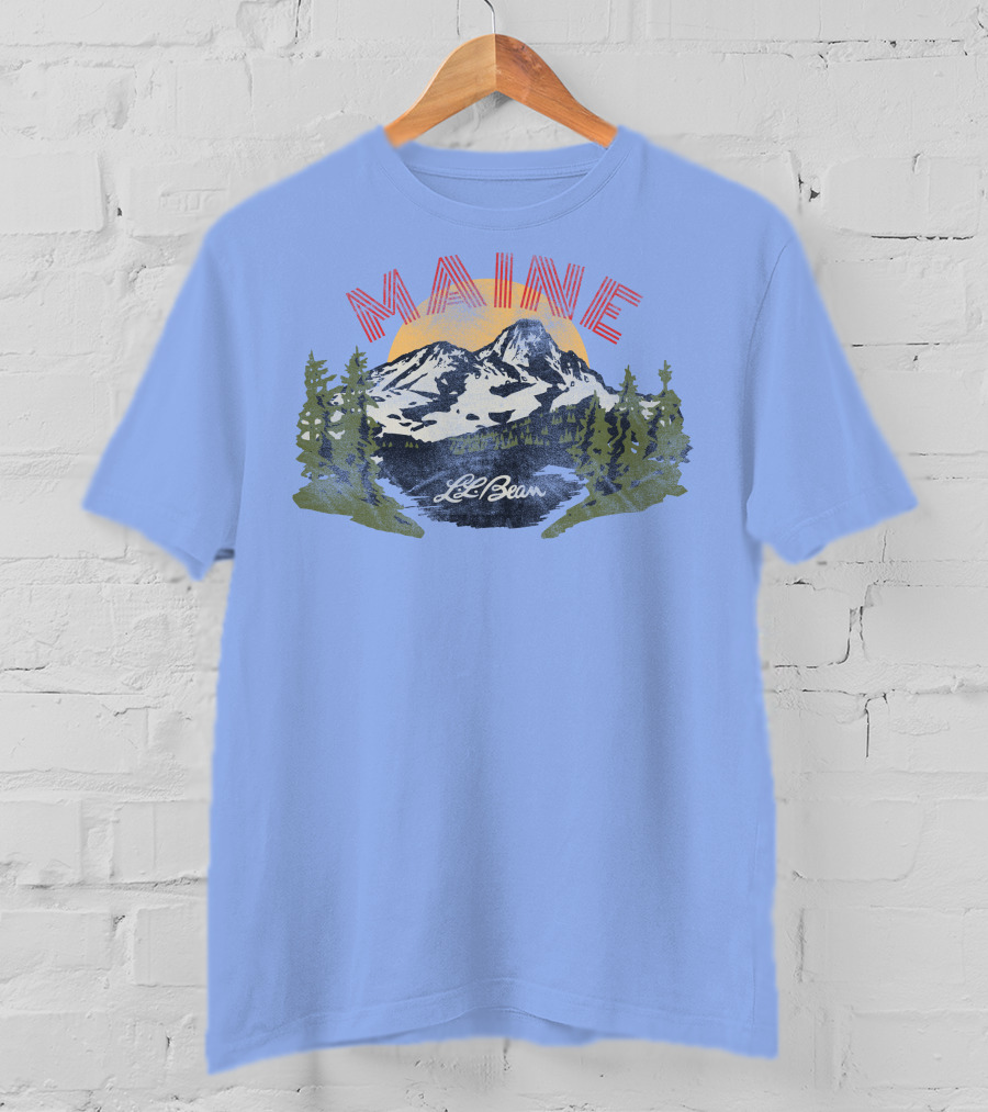MAINE LL BEAN Mountain Landscape T-Shirt