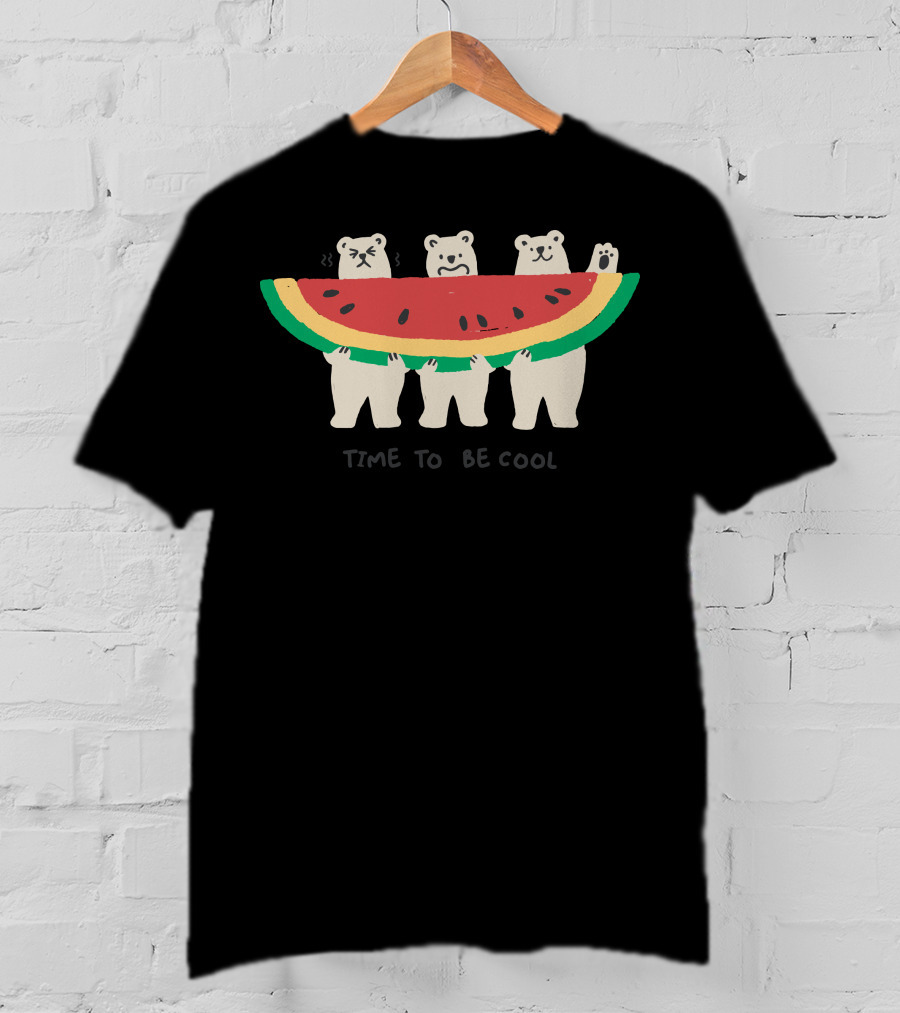 Time To Be Cool Polar Bears With Watermelon T-Shirt