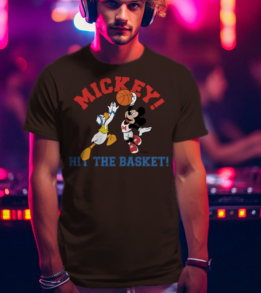Mickey Hit The Basket Basketball Challenge T-Shirt