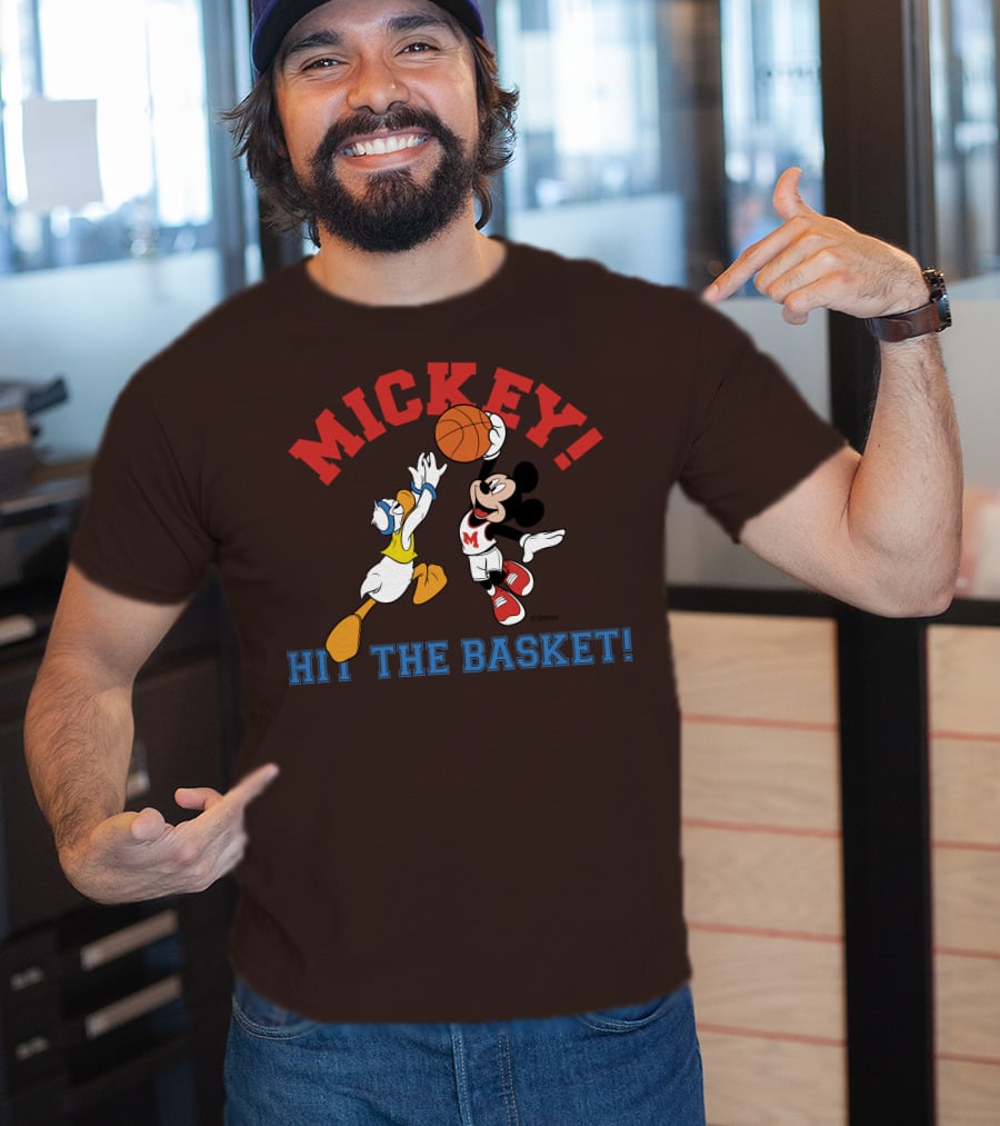 Mickey Hit The Basket Basketball Challenge T-Shirt