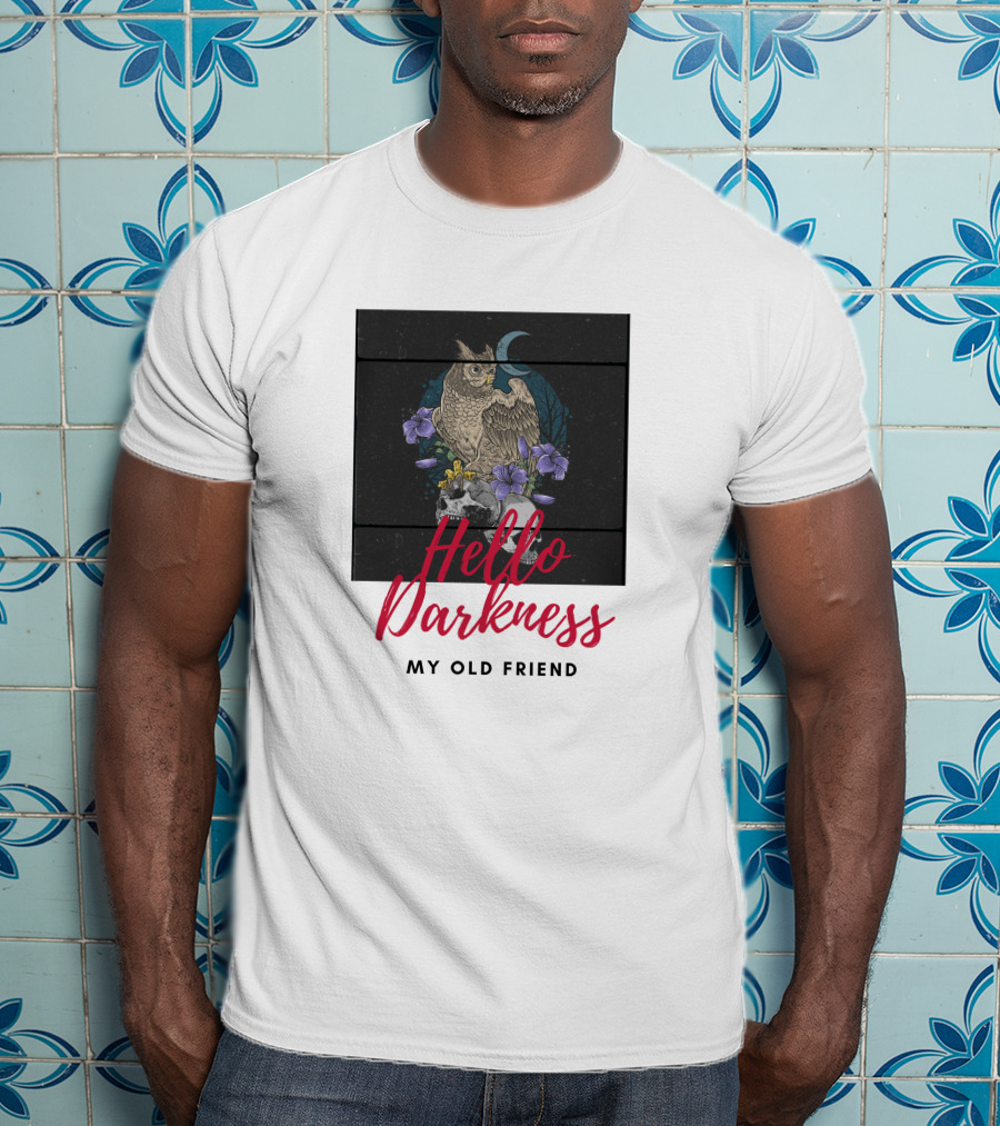Hello Darkness My Old Friend Owl And Moon T-Shirt