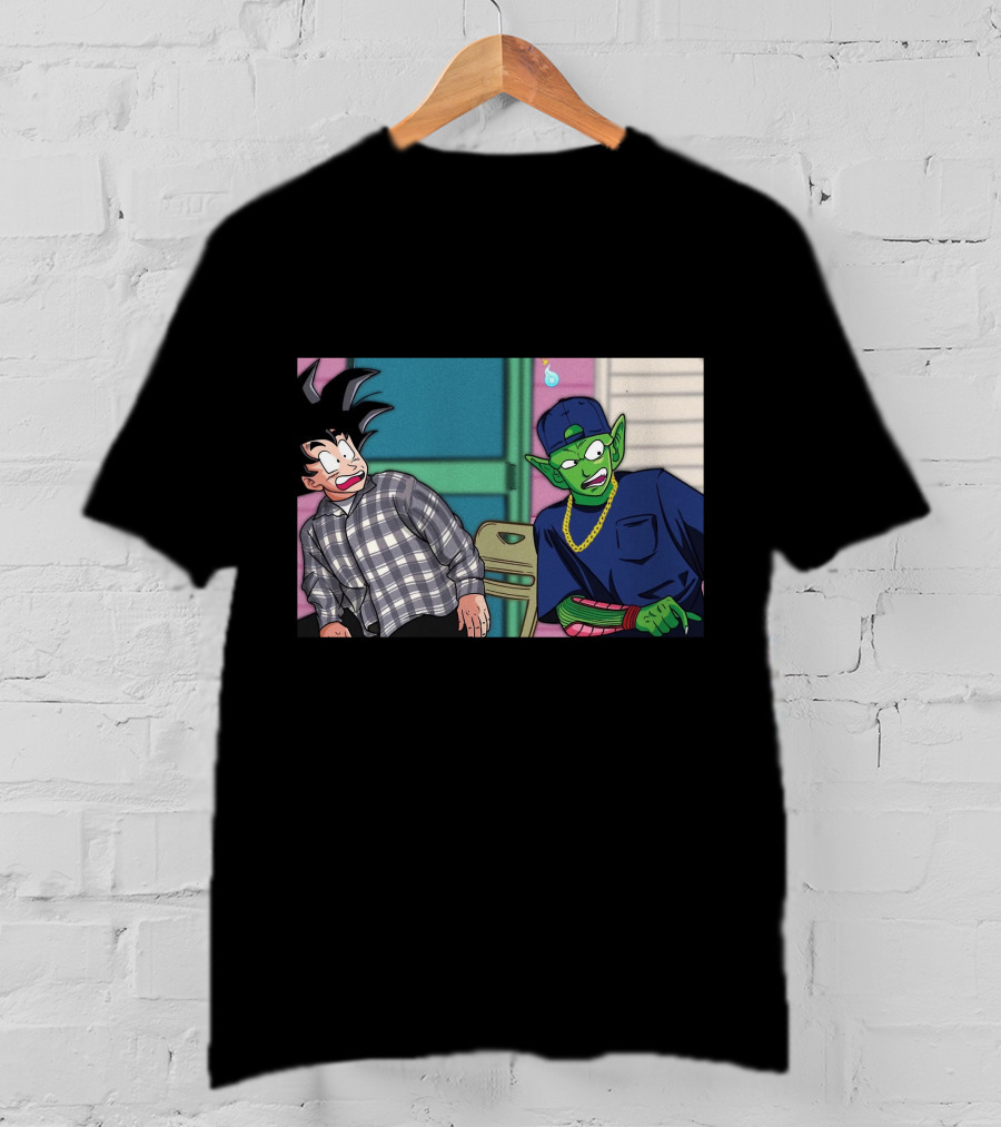 Goku And Piccolo Damn Friday Crossover Plaid Shirt Gold Chain Hat T-Shirt