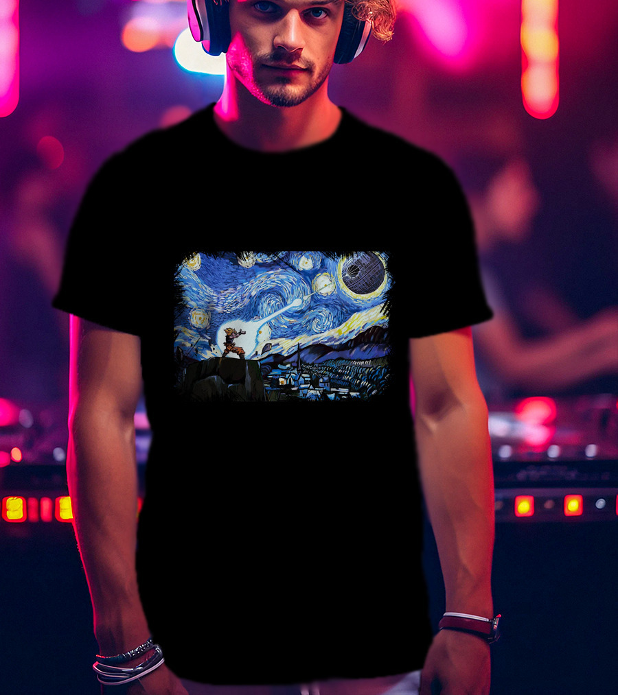 Van Gogh-Ku Starry Night Fusion Battle T-Shirt