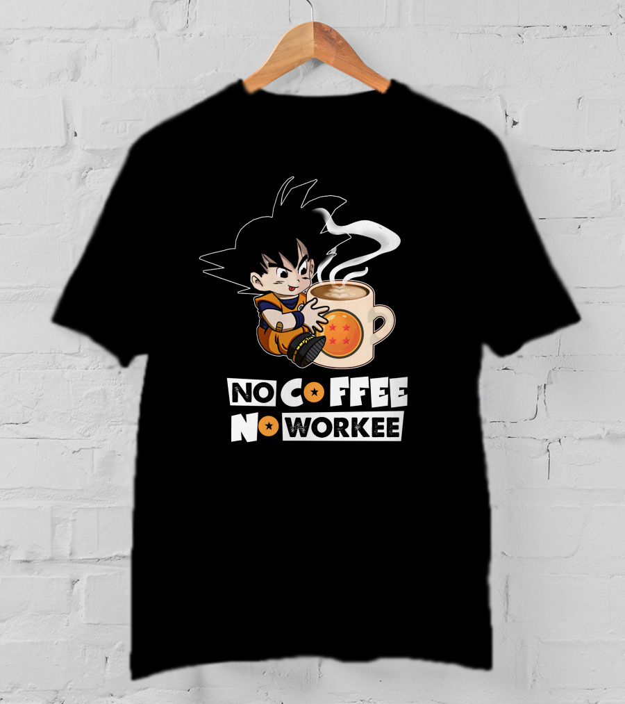 Kid Goku No Coffee No Workee Dragon Ball Mug T-Shirt