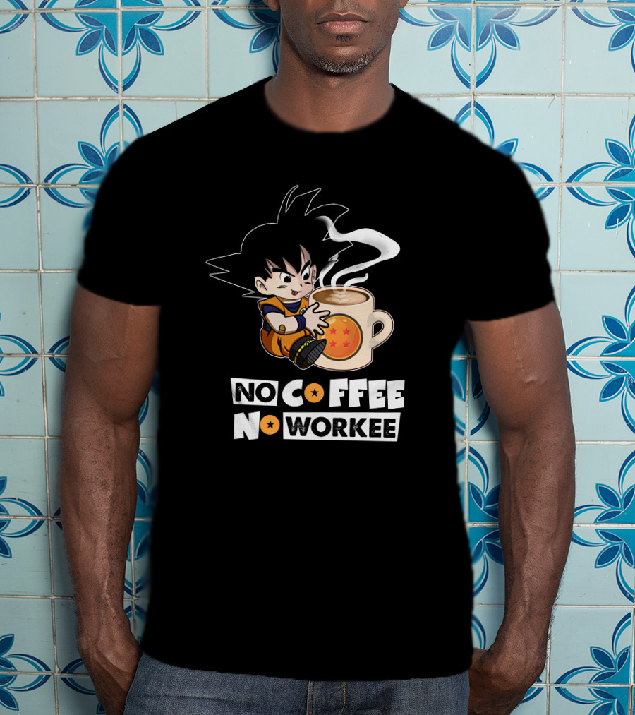 Kid Goku No Coffee No Workee Dragon Ball Mug T-Shirt