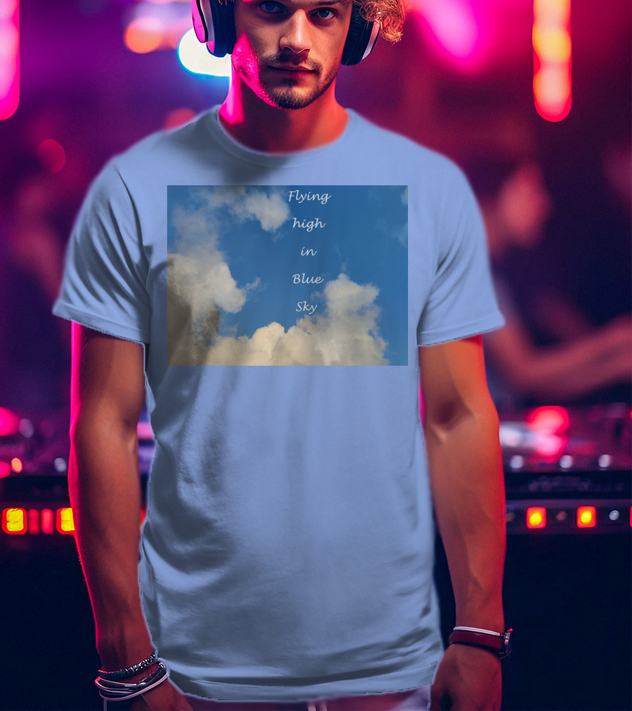 Flying High In Blue Sky Clouds T-Shirt