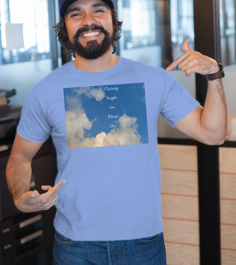 Flying High In Blue Sky Clouds T-Shirt