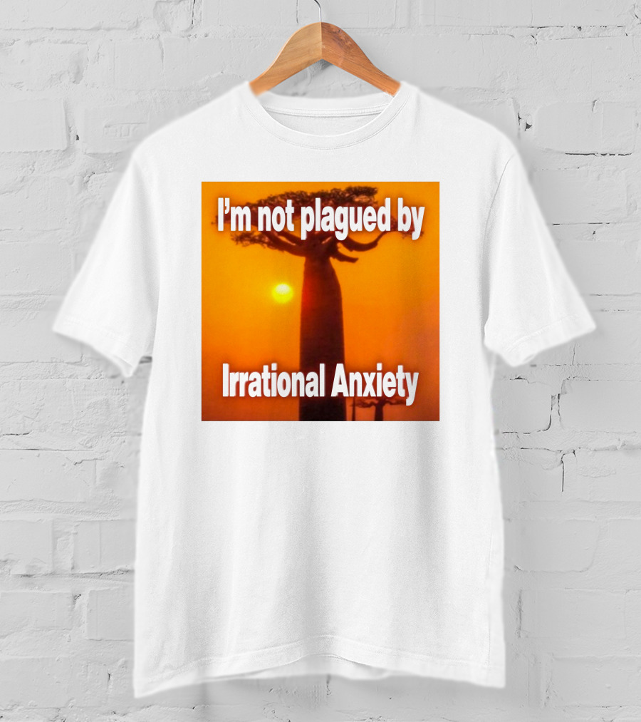 Imbuggyhear Global Self Hypnosis I'm Not Plagued By Irrational Anxiety Baobab Tree Sunset T-Shirt