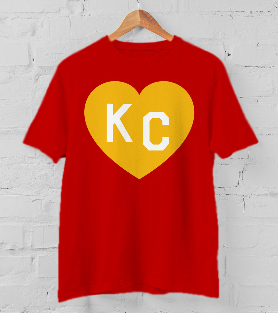 Mishacollinscloset Charlie Hustle Red And Gold KC Heart T-Shirt