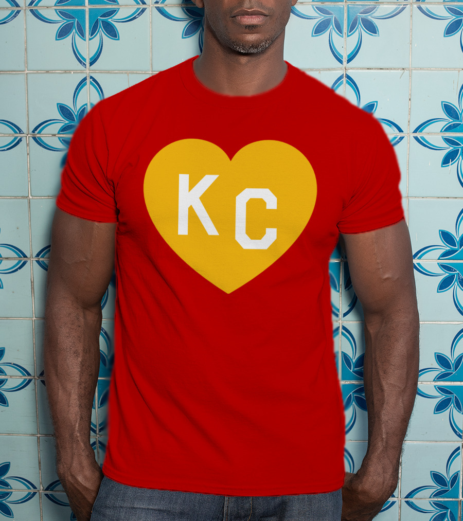 Mishacollinscloset Charlie Hustle Red And Gold KC Heart T-Shirt