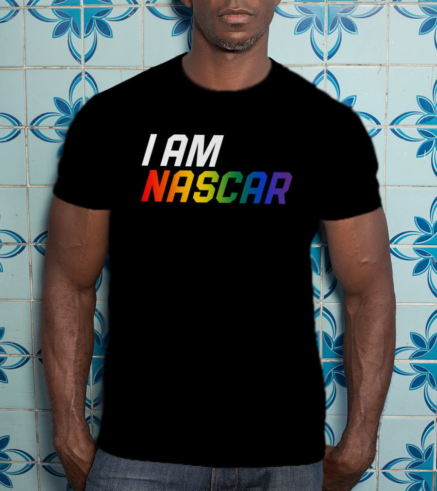 I Am Nascar Mr Rouse16 Rainbow Style Racing Pride T-Shirt