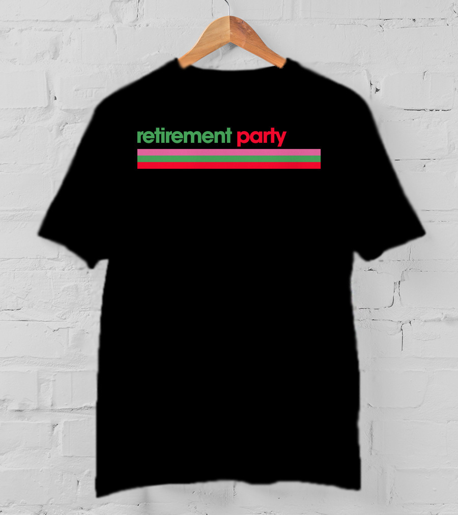 Retirement Party The Last Dsilvv Striped Pink Green T-Shirt