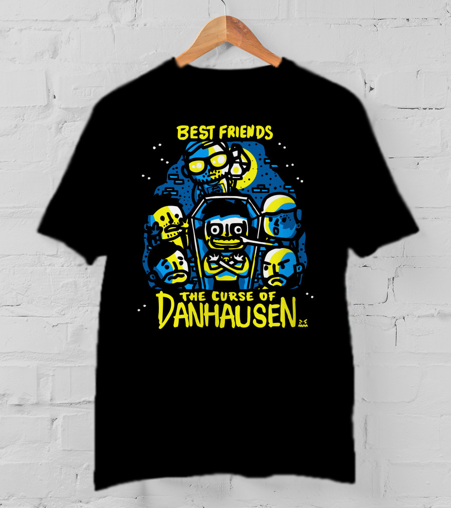 Best Friends The Curse Of Danhausen Moonlit Cartoon Characters T-Shirt