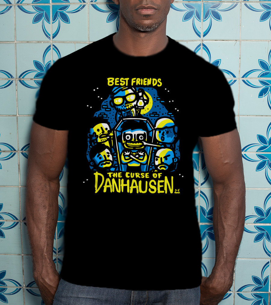 Best Friends The Curse Of Danhausen Moonlit Cartoon Characters T-Shirt