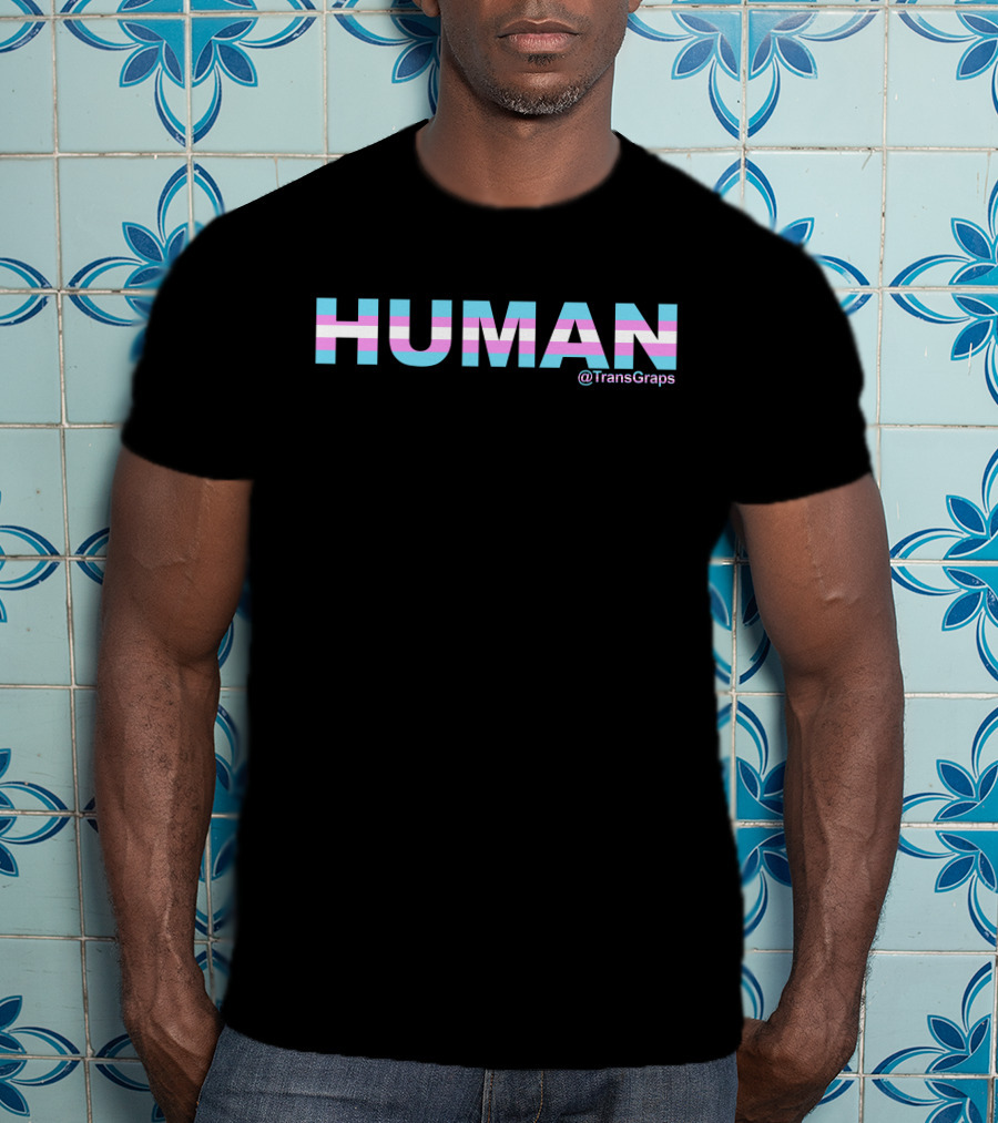 Human Pride Trans Graps Featuring Trans Flag Colors T-Shirt