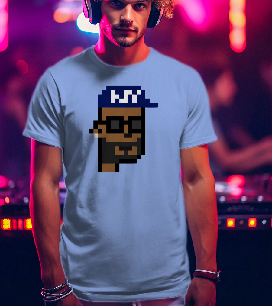 Open Sea Store Citipunk 0003 Julia NFT Pixel Art Character With Blue Cap And Glasses T-Shirt
