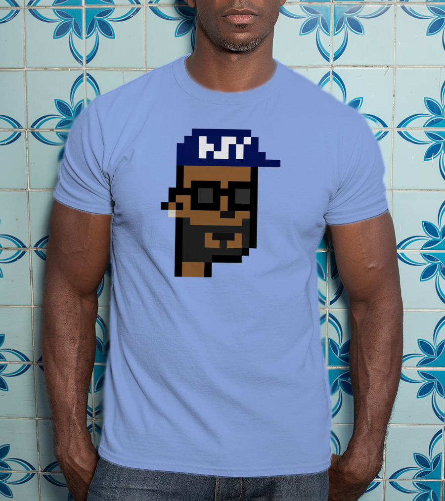 Open Sea Store Citipunk 0003 Julia NFT Pixel Art Character With Blue Cap And Glasses T-Shirt