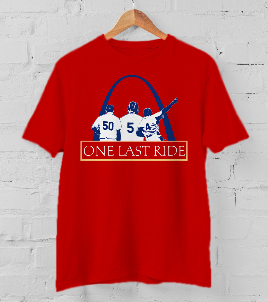 Stl Sports Central Store One Last Ride Baseball Tribute With Arch T-Shirt