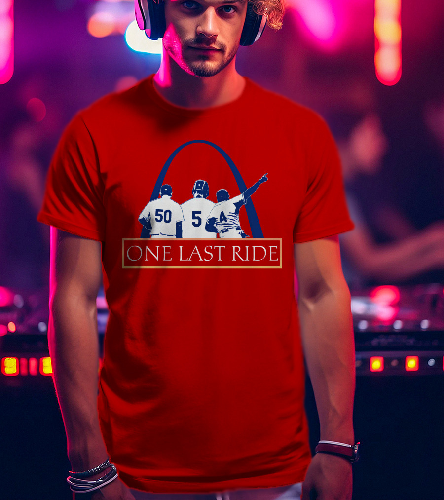 Stl Sports Central Store One Last Ride Baseball Tribute With Arch T-Shirt