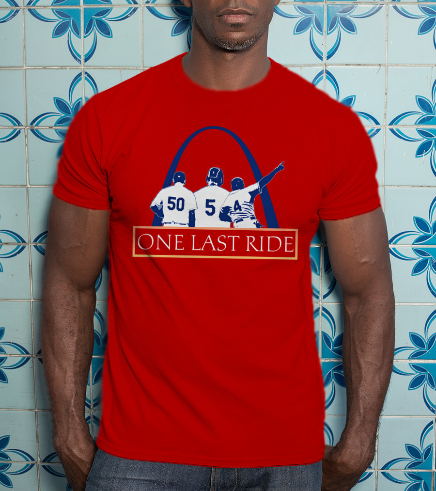 Stl Sports Central Store One Last Ride Baseball Tribute With Arch T-Shirt