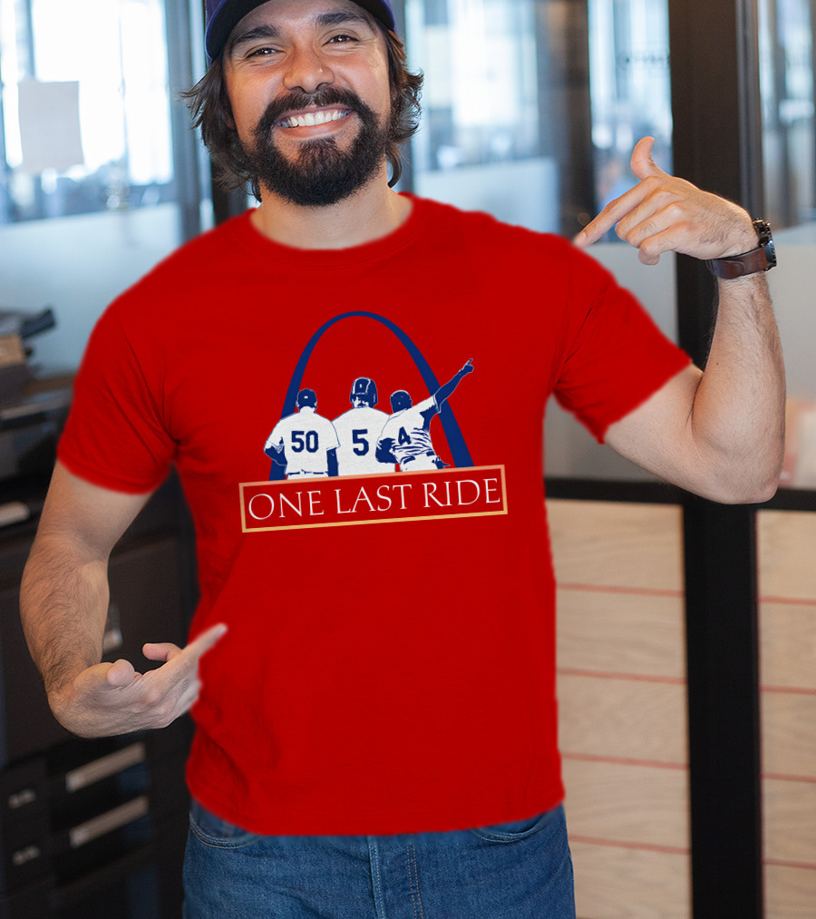 Stl Sports Central Store One Last Ride Baseball Tribute With Arch T-Shirt