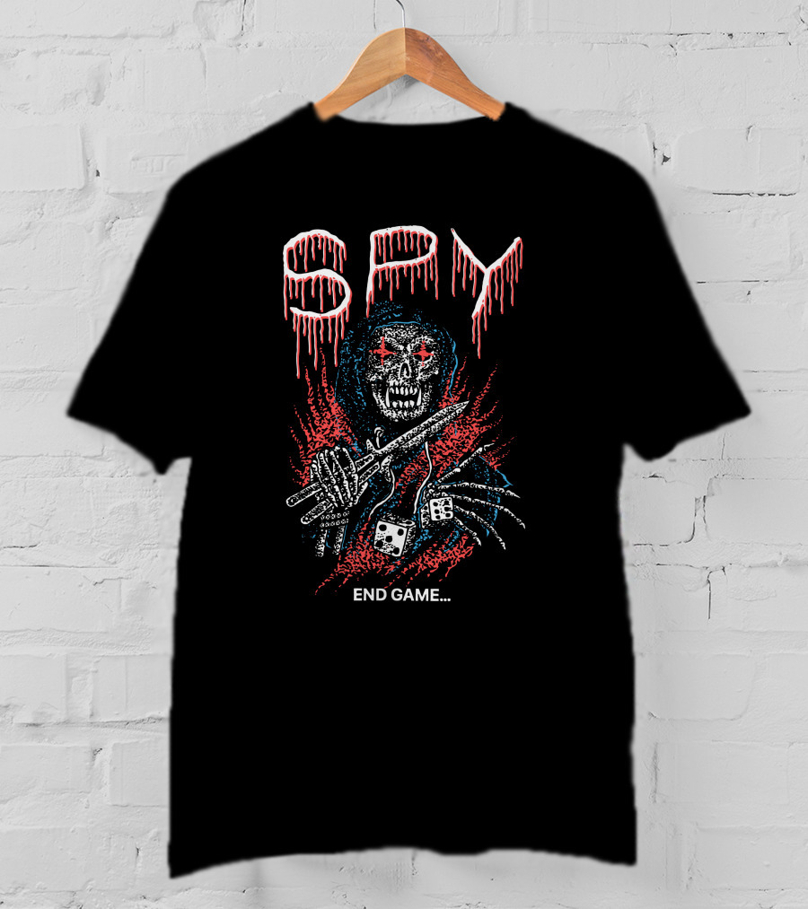 Spy End Game Skull With Dice And Blades T-Shirt