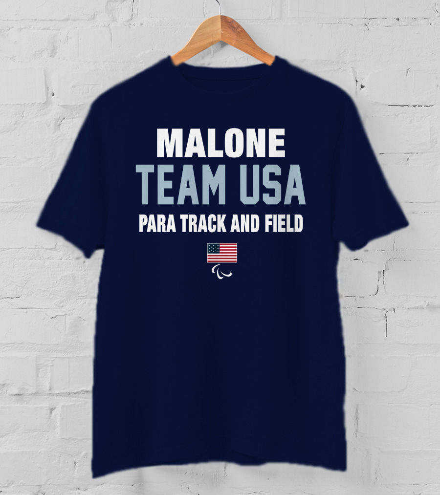 Malone Team USA Para Track And Field Flag T-Shirt
