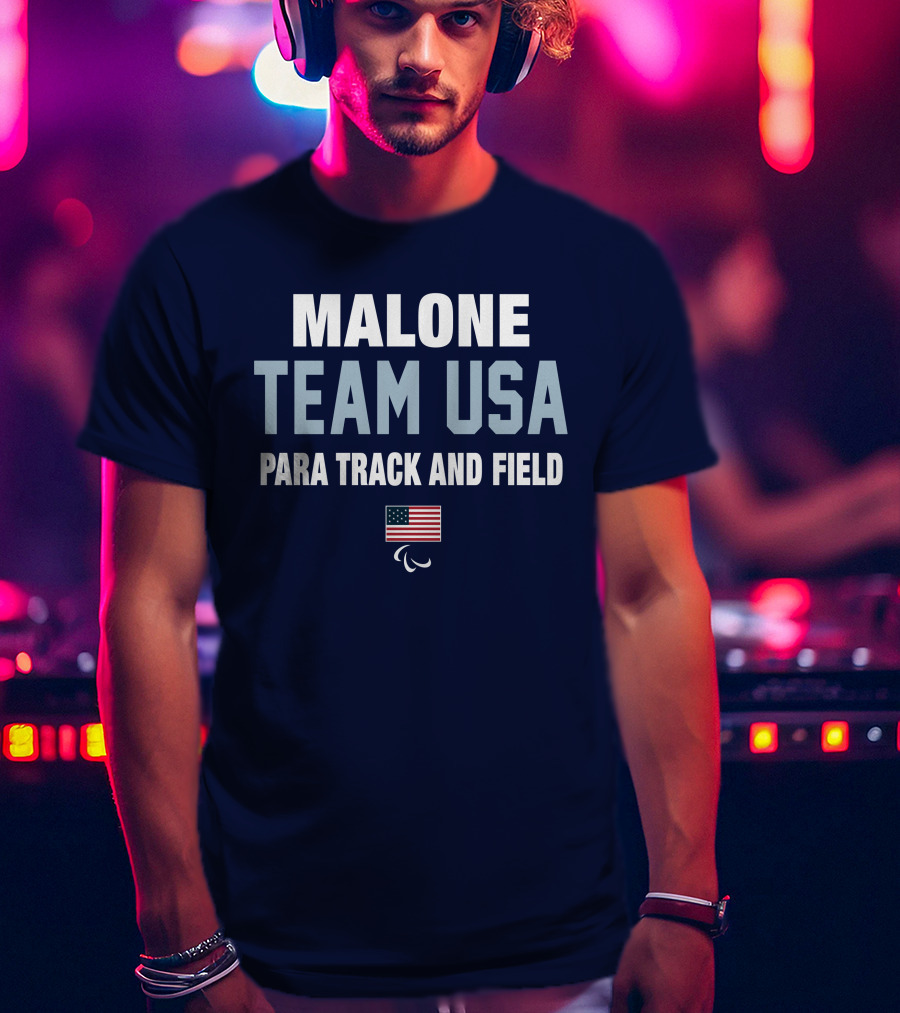 Malone Team USA Para Track And Field Flag T-Shirt