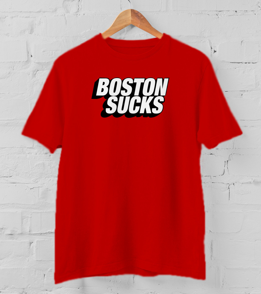 New York Post Sports Boston Sucks Red T-Shirt