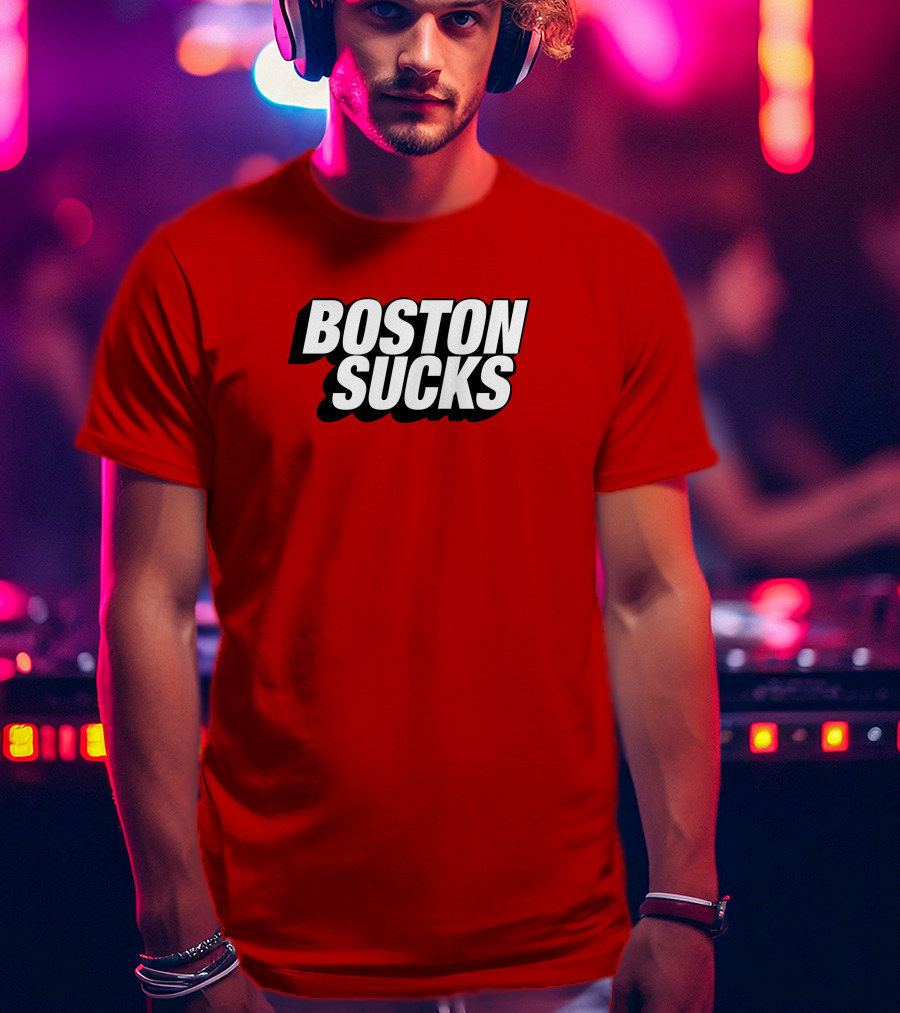 New York Post Sports Boston Sucks Red T-Shirt