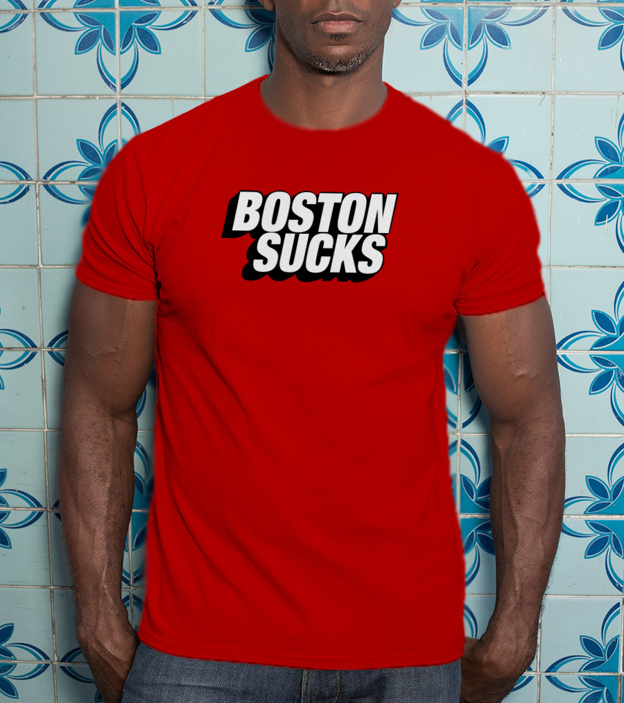New York Post Sports Boston Sucks Red T-Shirt