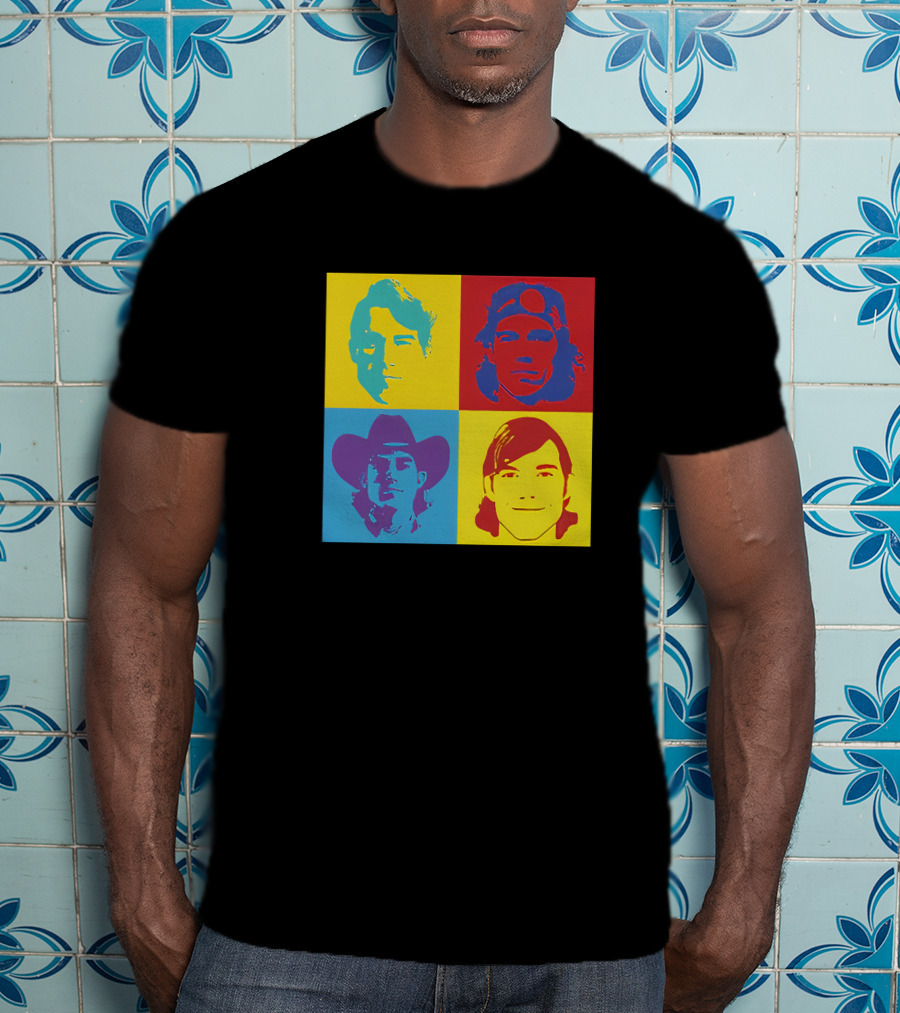 Danny Duncan Merch Pop Art Style 4 Faces Black T-Shirt