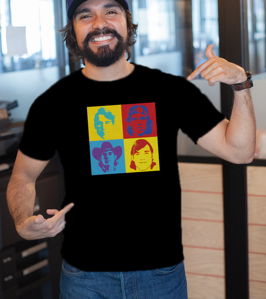 Danny Duncan Merch Pop Art Style 4 Faces Black T-Shirt