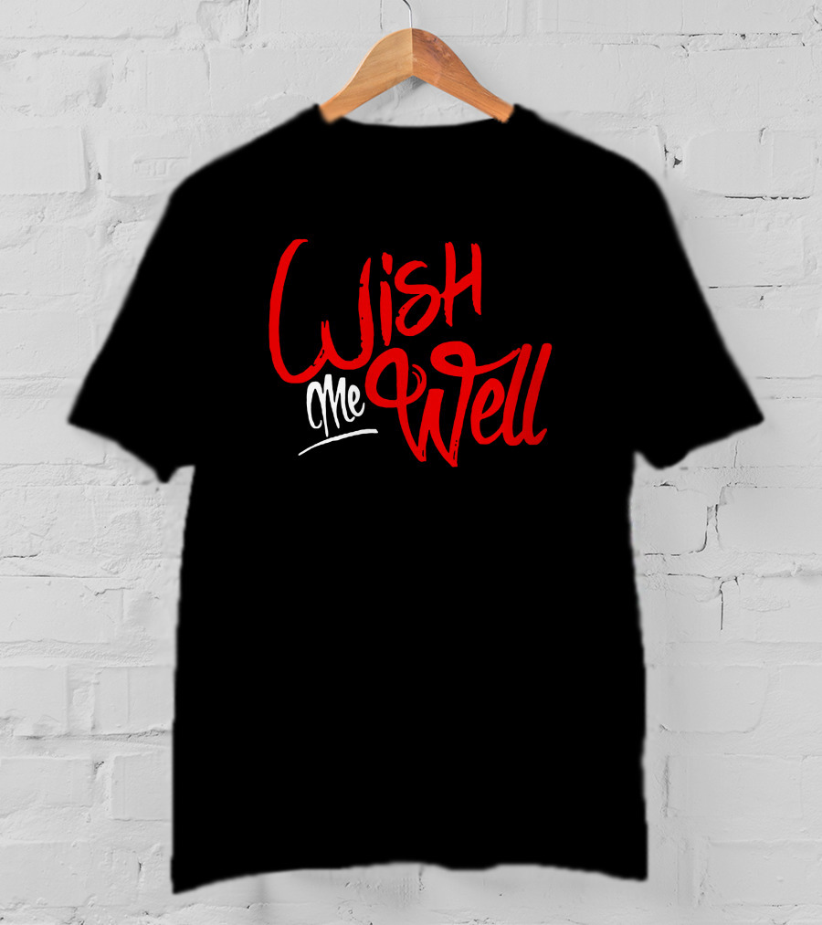 Yfn Lucci Wish Me Well Red And White Bold Script T-Shirt